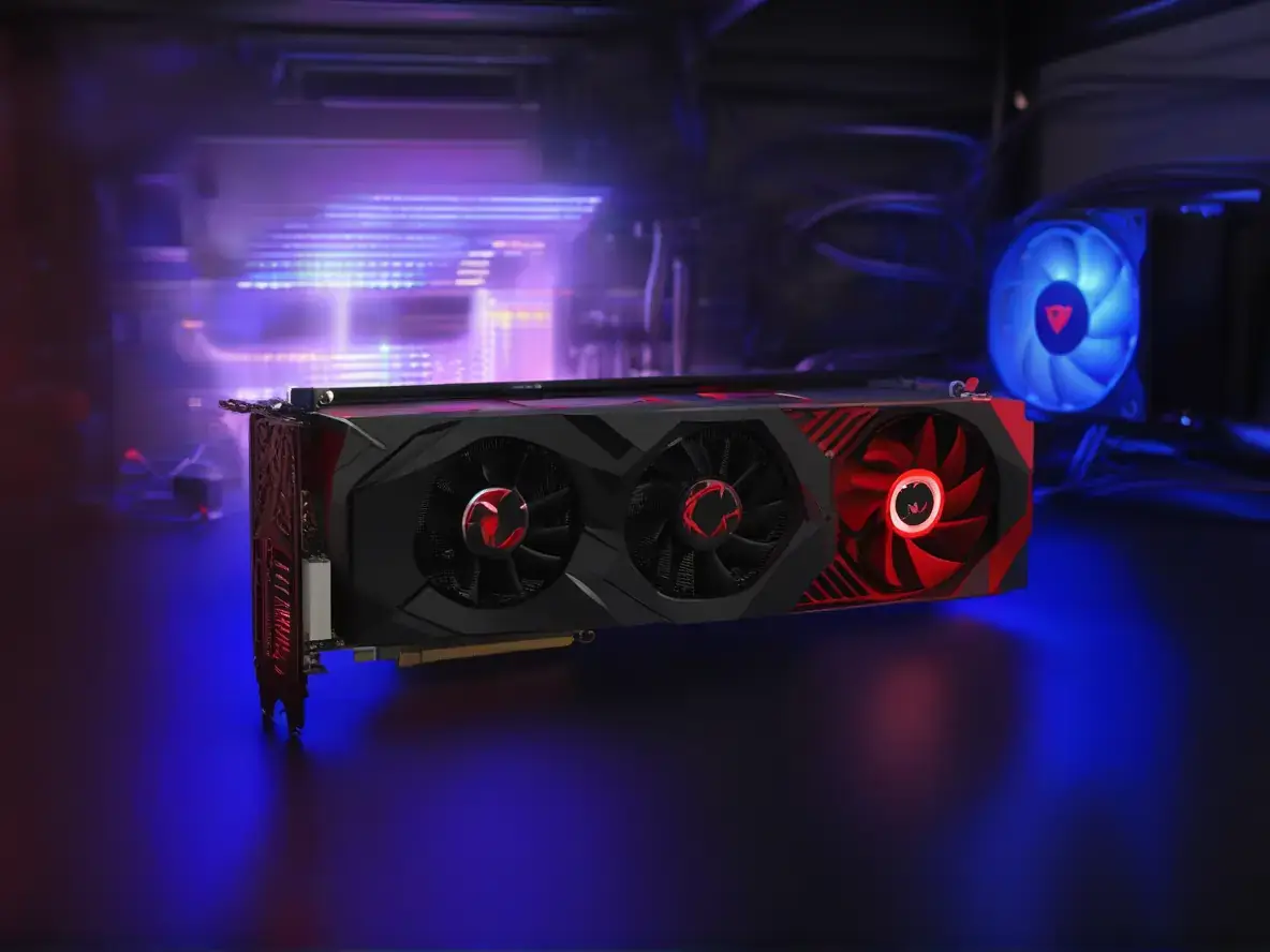 red gpu with 3 fans and red and black colour fans