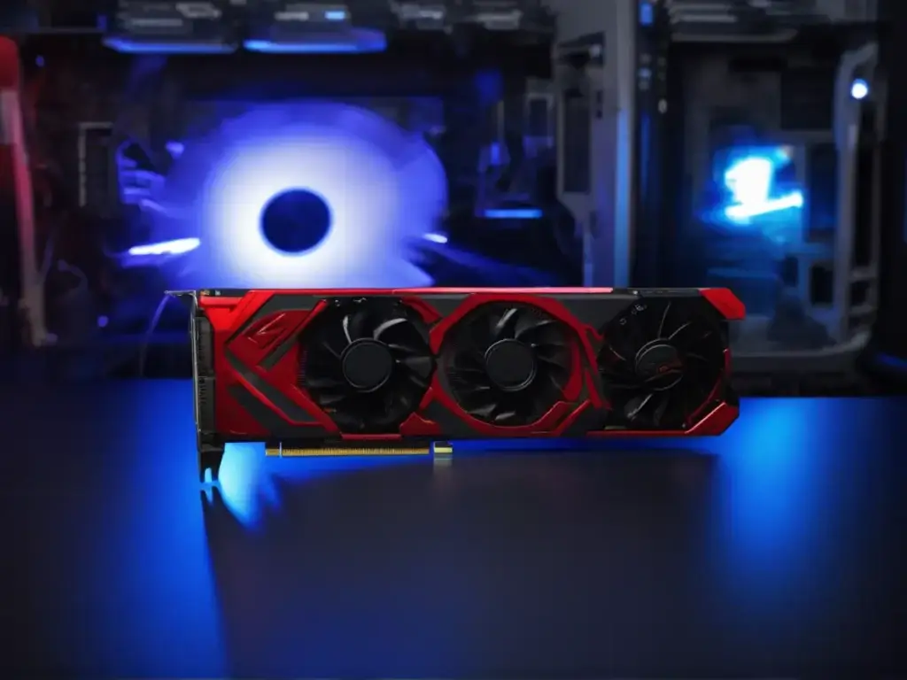 Red gpu colour is red and black with 3 fans